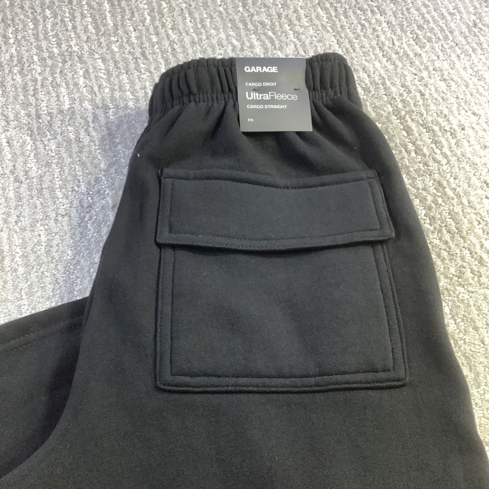 Garage UltraFleece Cargo Straight Sweatpants Jet Black Size Small NWT